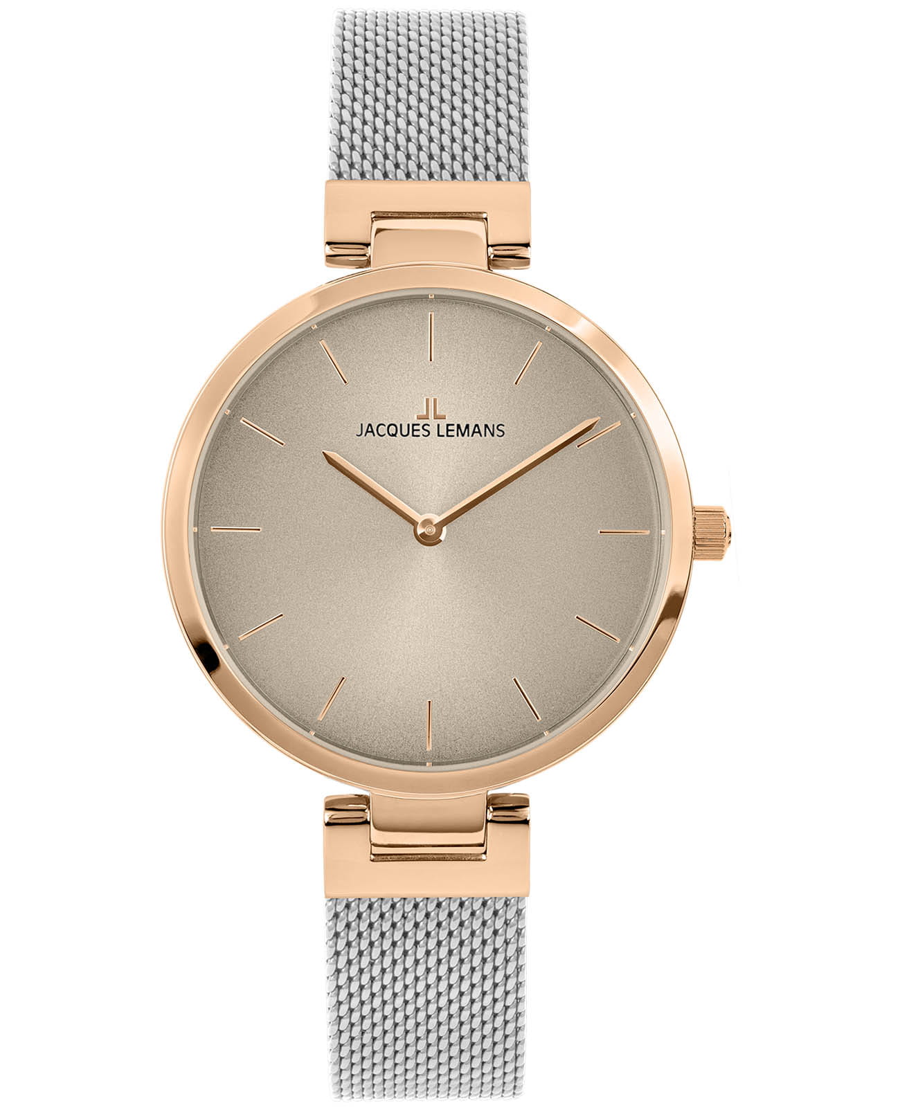 Jacques Lemans Jacques Lemans Classic 1-2110K  1-2110K кварцевые женские часы серебристый циферблат, браслет нержавеющая сталь — вид спереди
