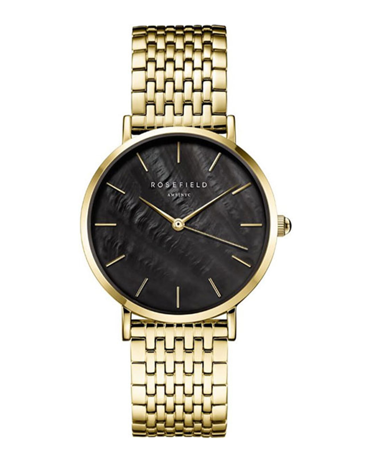 Rosefield Rosefield Upper East Side UBGSG-U35  UBGSG-U35 кварцевые женские часы черный циферблат, браслет сталь с ip покрытием — вид спереди