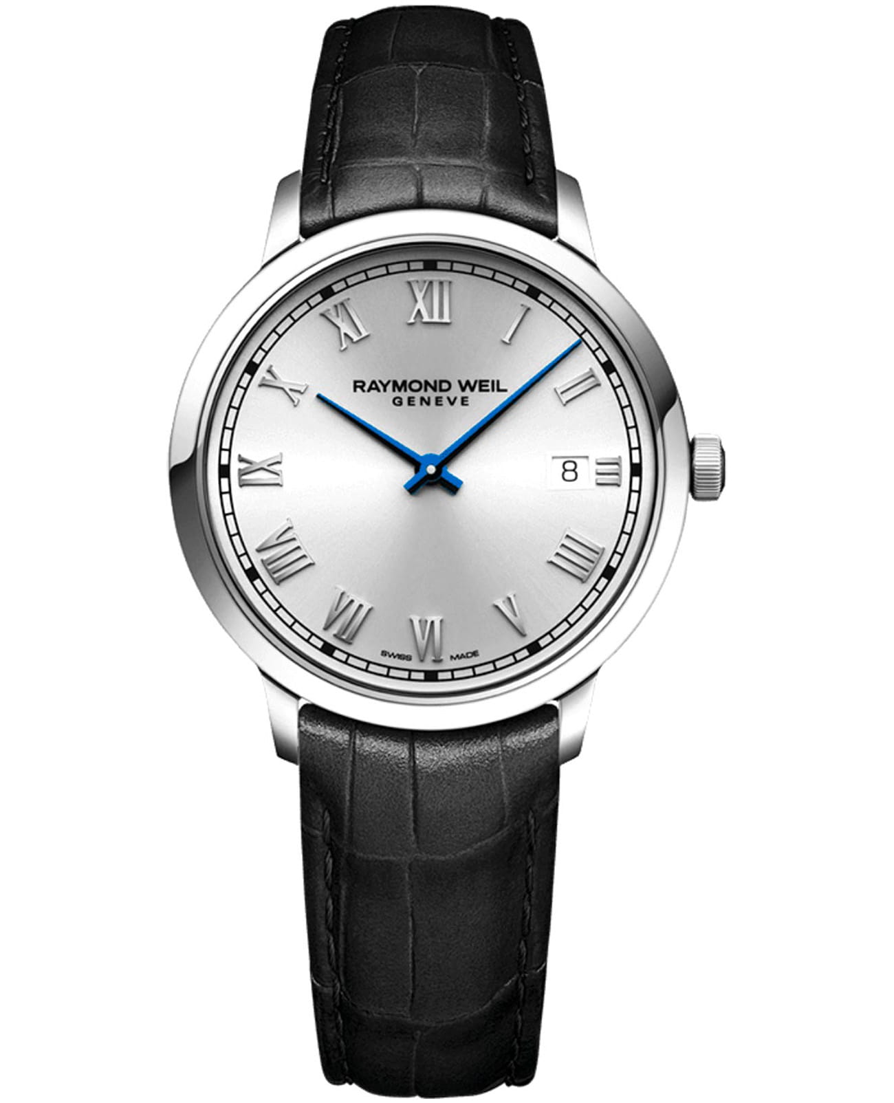 Raymond Weil Raymond Weil Toccata 5485-STC-00658  5485-STC-00658 кварцевые мужские часы серебристый циферблат, браслет кожаный — вид спереди