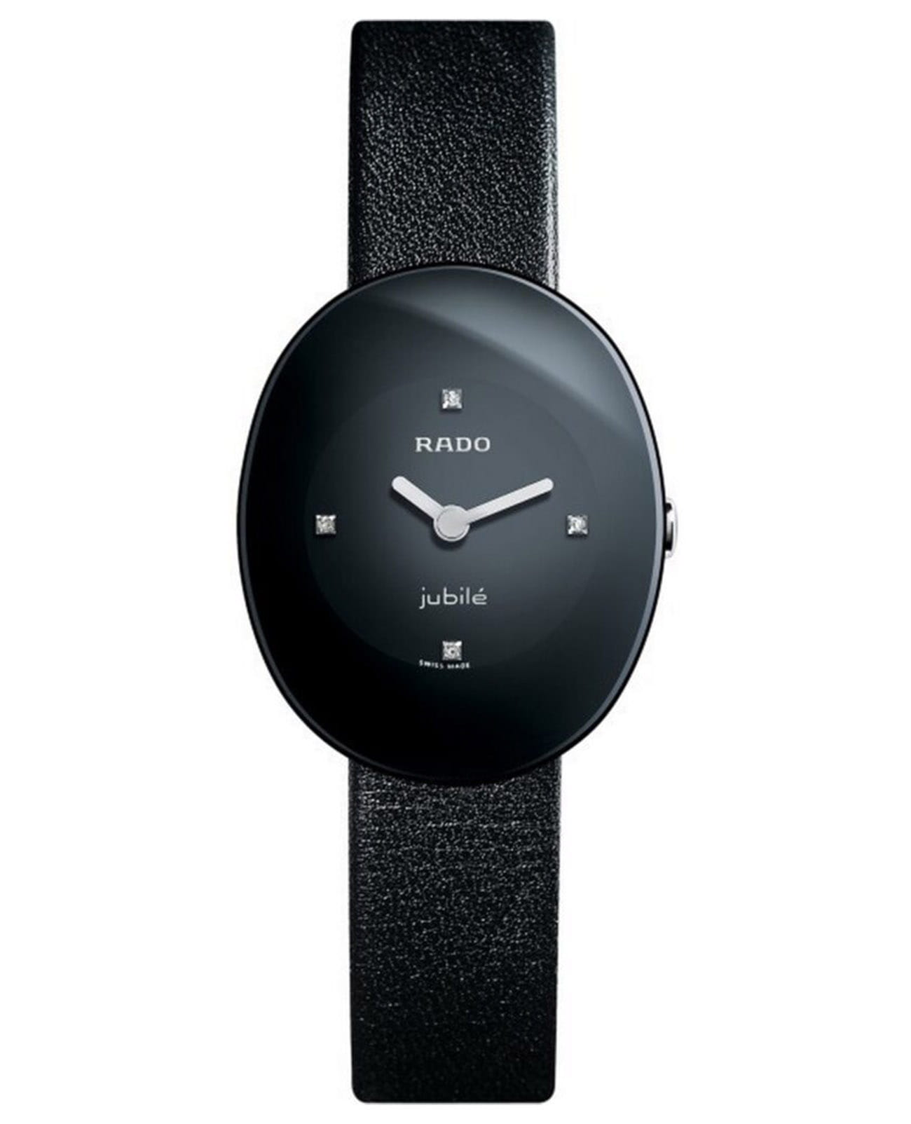 Rado Rado Esenza R53743715  R53743715 кварцевые женские часы черный циферблат, браслет кожаный — вид спереди