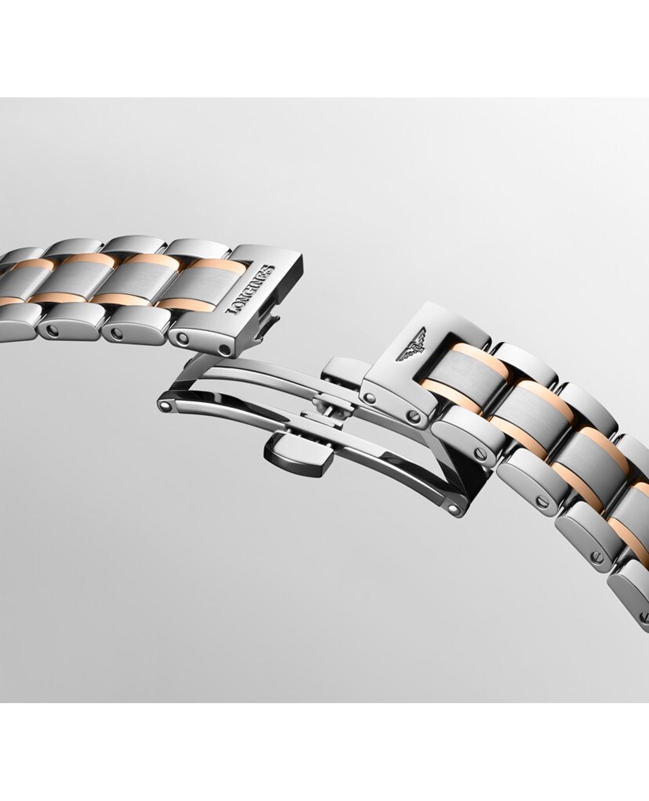 Longines Longines Master Collection L2.357.5.89.7  — детали корпуса и нержавеющая сталь и 18 каратное розовое золото