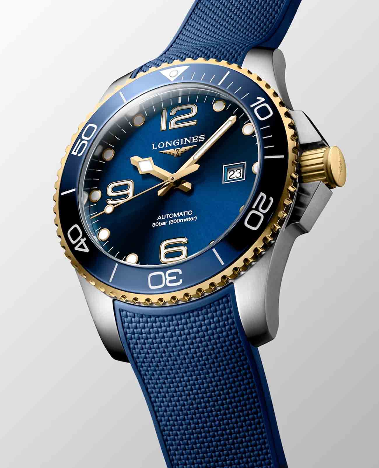 Оригинальные часы Longines Longines HydroConquest L3.782.3.96.9  механические калибр механизма l888 общий вид