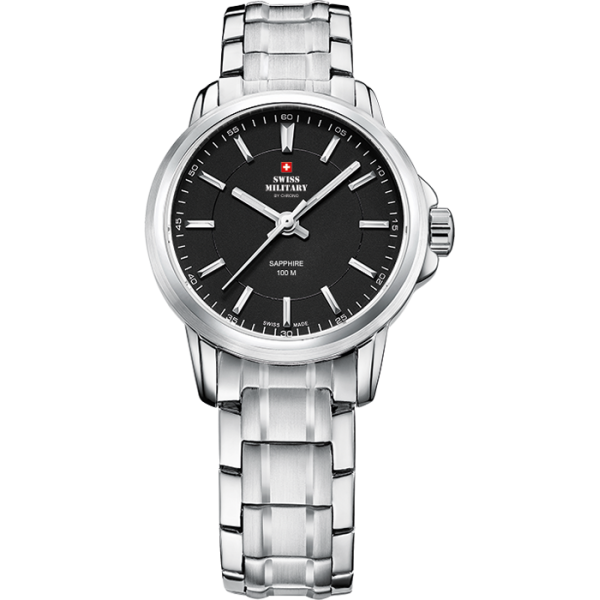 Swiss Military by Chrono Swiss Military by Chrono SM34040.01  SM34040.01 кварцевые женские часы черный циферблат, браслет  — вид спереди