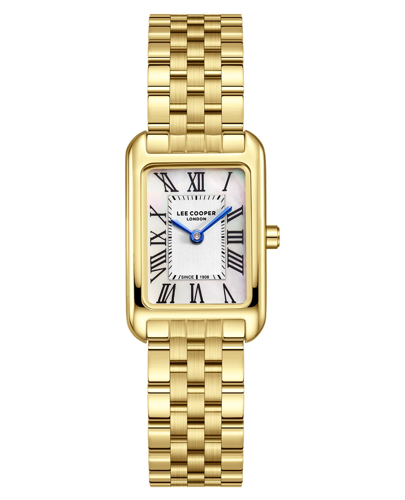 Lee Cooper Lee Cooper LC08135.120  LC08135.120 кварцевые женские часы белый циферблат, браслет нержавеющая сталь с ip-покрытием — вид спереди