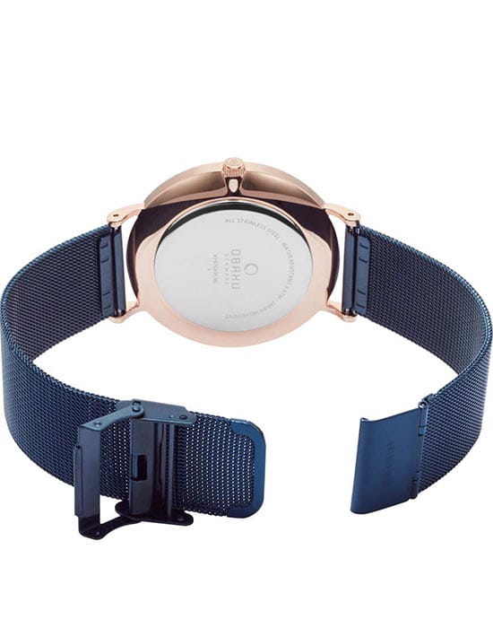 Obaku Obaku V197GXVLML,  дания мужские часы на браслете сталь с ip покрытием боковой вид