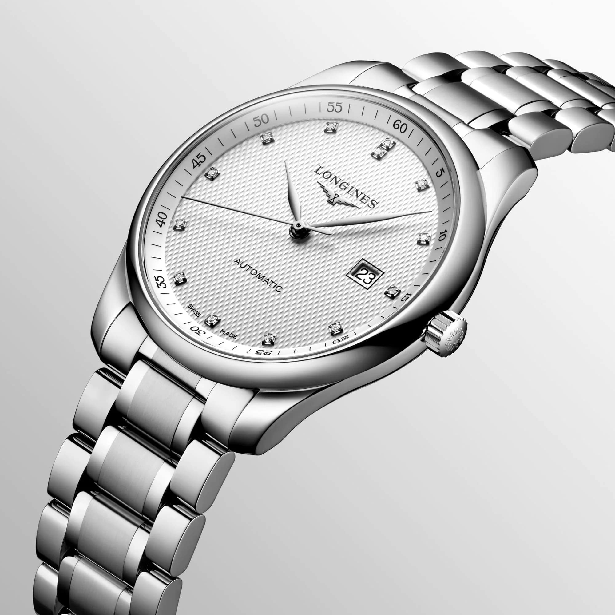 Longines Longines Master Collection L2.893.4.77.6 механические мужские часы часы крупный план серебристый циферблата