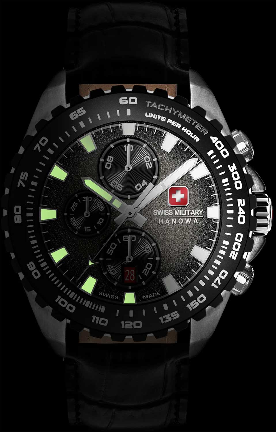 Swiss Military Hanowa Swiss Military Hanowa Stone Marten SMWGC0001830 мужские часы черный циферблат на запястье