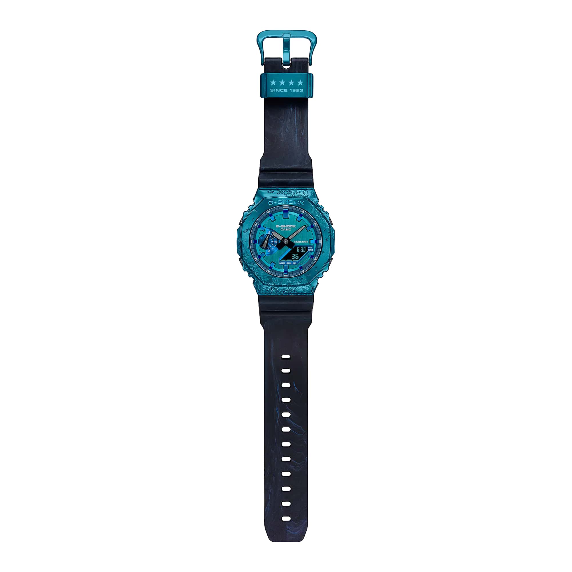 Casio Casio G-Shock GM-2140GEM-2A электронные мужские часы часы крупный план бирюзовый циферблата