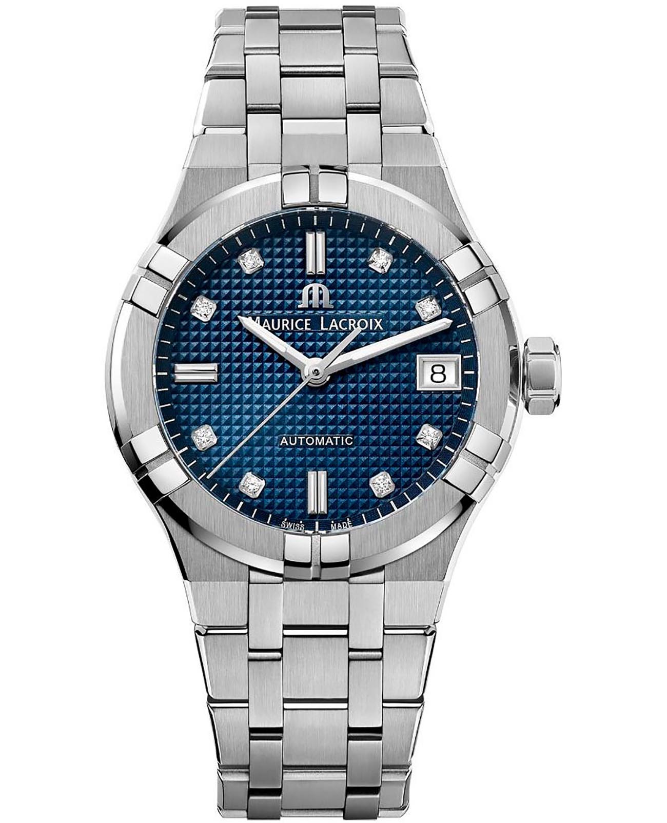 Maurice Lacroix Maurice Lacroix Aikon Automatic AI6006-SS002-450-2  AI6006-SS002-450-2 механические женские часы синий циферблат, браслет нержавеющая сталь — вид спереди