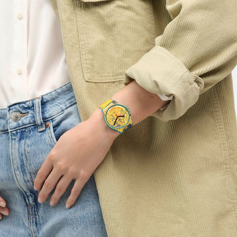 Swatch Swatch New Gent SUOZ354 кварцевые женские часы часы крупный план желтый циферблата