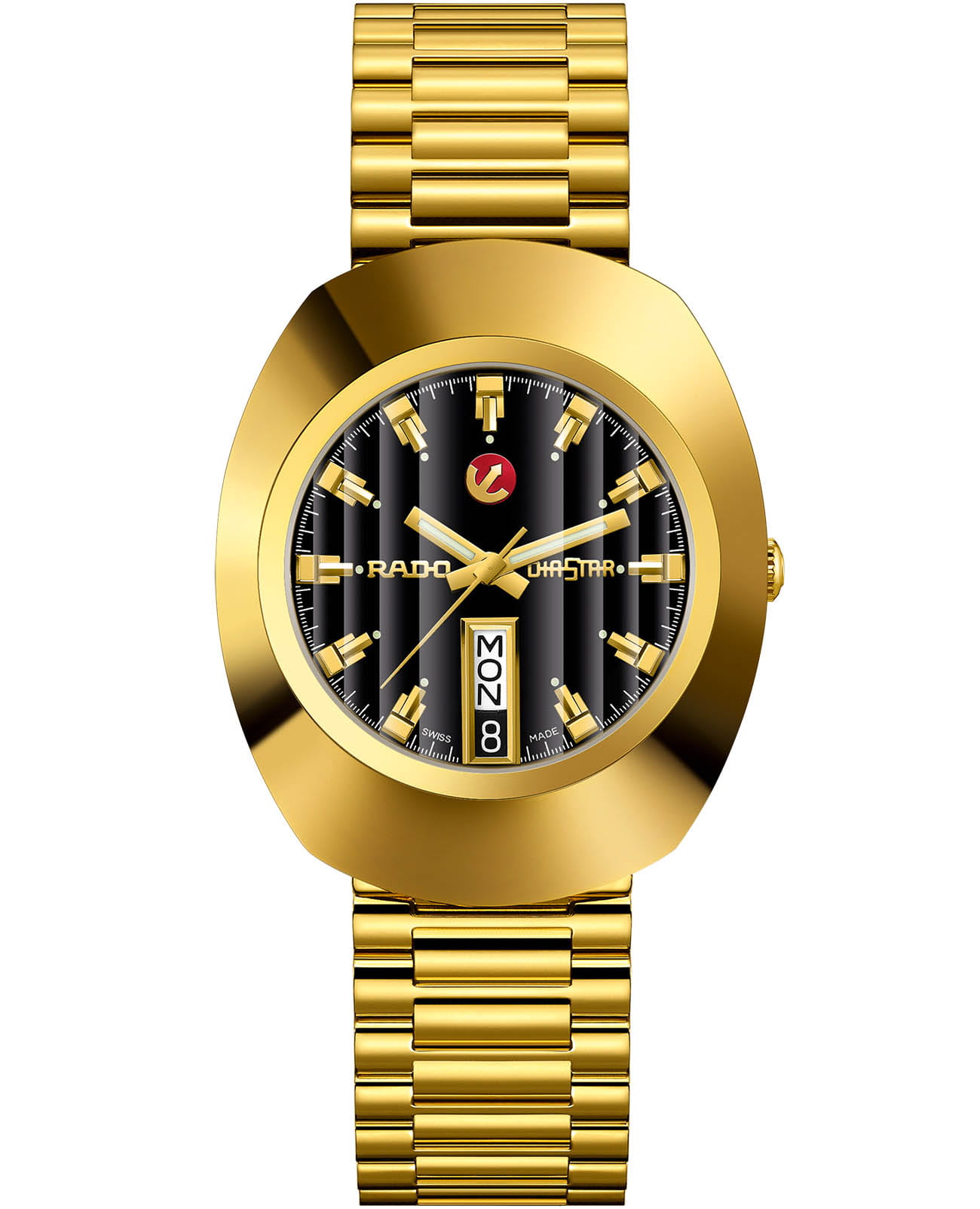 Rado Rado The Original Automatic R12413623 Automatic R12413623 механические мужские часы черный циферблат, браслет нержавеющая сталь с pvd-покрытием — вид спереди