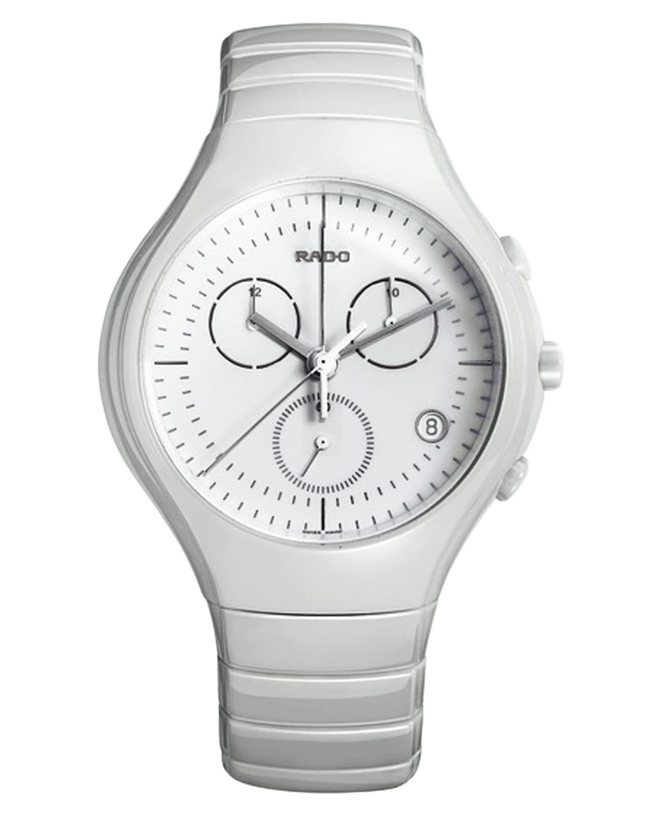 Rado Rado Ceramica R27832012  R27832012 кварцевые мужские часы белый циферблат, браслет керамика — вид спереди