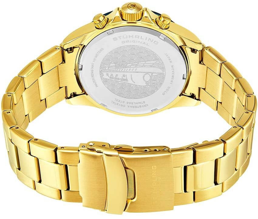 Stuhrling Stuhrling Monaco 3960.4,  сша мужские часы на браслете нержавеющая сталь с pvd-покрытием боковой вид