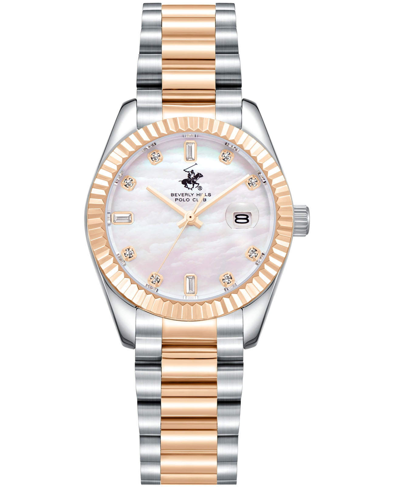 Beverly Hills Polo Club Beverly Hills Polo Club BP3801X.520  BP3801X.520 кварцевые женские часы перламутровый циферблат, браслет нержавеющая сталь с ip-покрытием — вид спереди