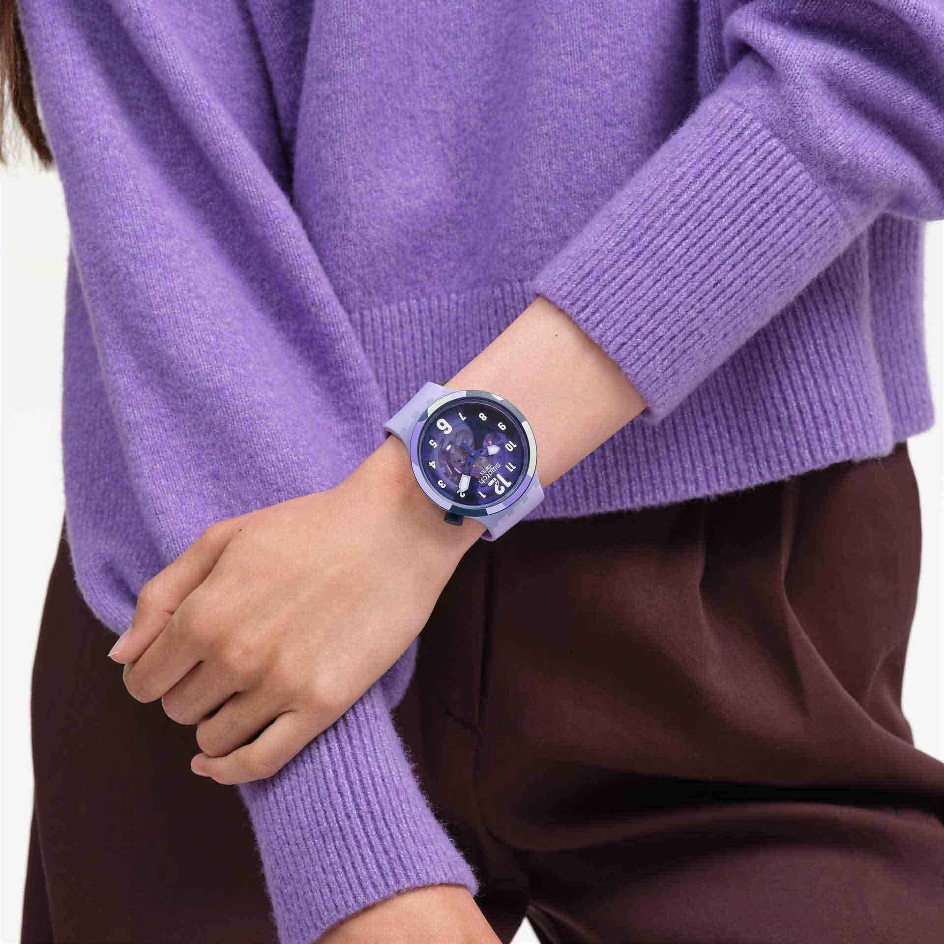 Оригинальные часы Swatch Swatch Big Bold Biosourced Standard SB05V101 кварцевые калибр механизма  общий вид