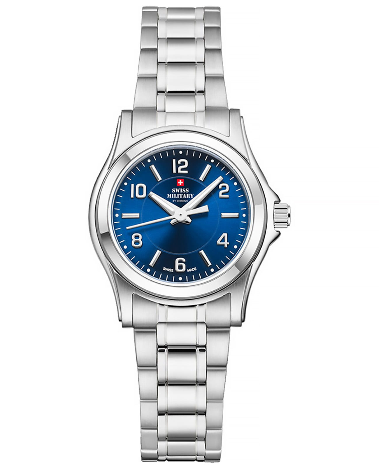 Swiss Military by Chrono Swiss Military by Chrono SM34003.23  SM34003.23 кварцевые женские часы синий циферблат, браслет нержавеющая сталь — вид спереди