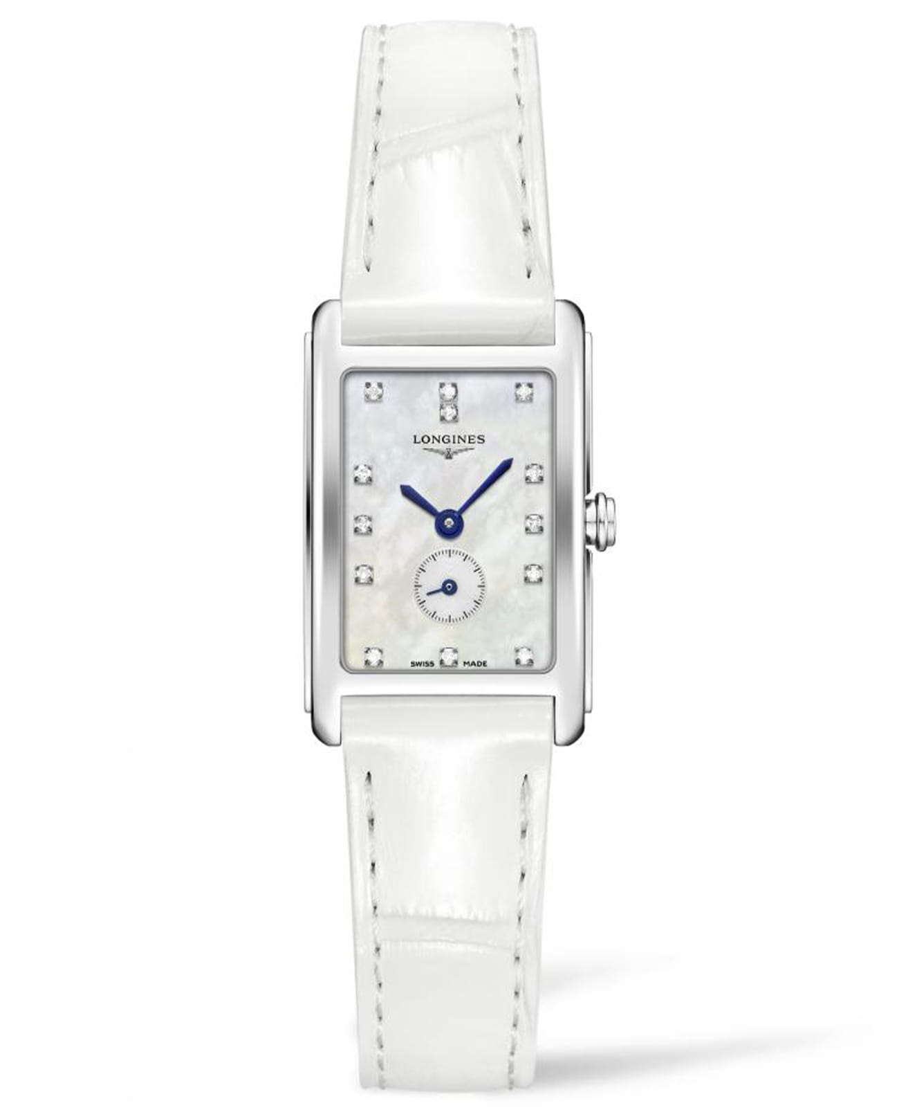 Longines Longines DolceVita L5.255.4.87.2  L52554872 кварцевые женские часы перламутровый циферблат, браслет кожаный — вид спереди