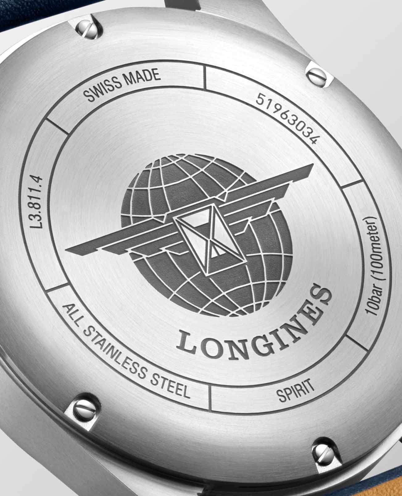Longines Longines Spirit  L3.811.4.93.0 мужские часы черный циферблат на запястье
