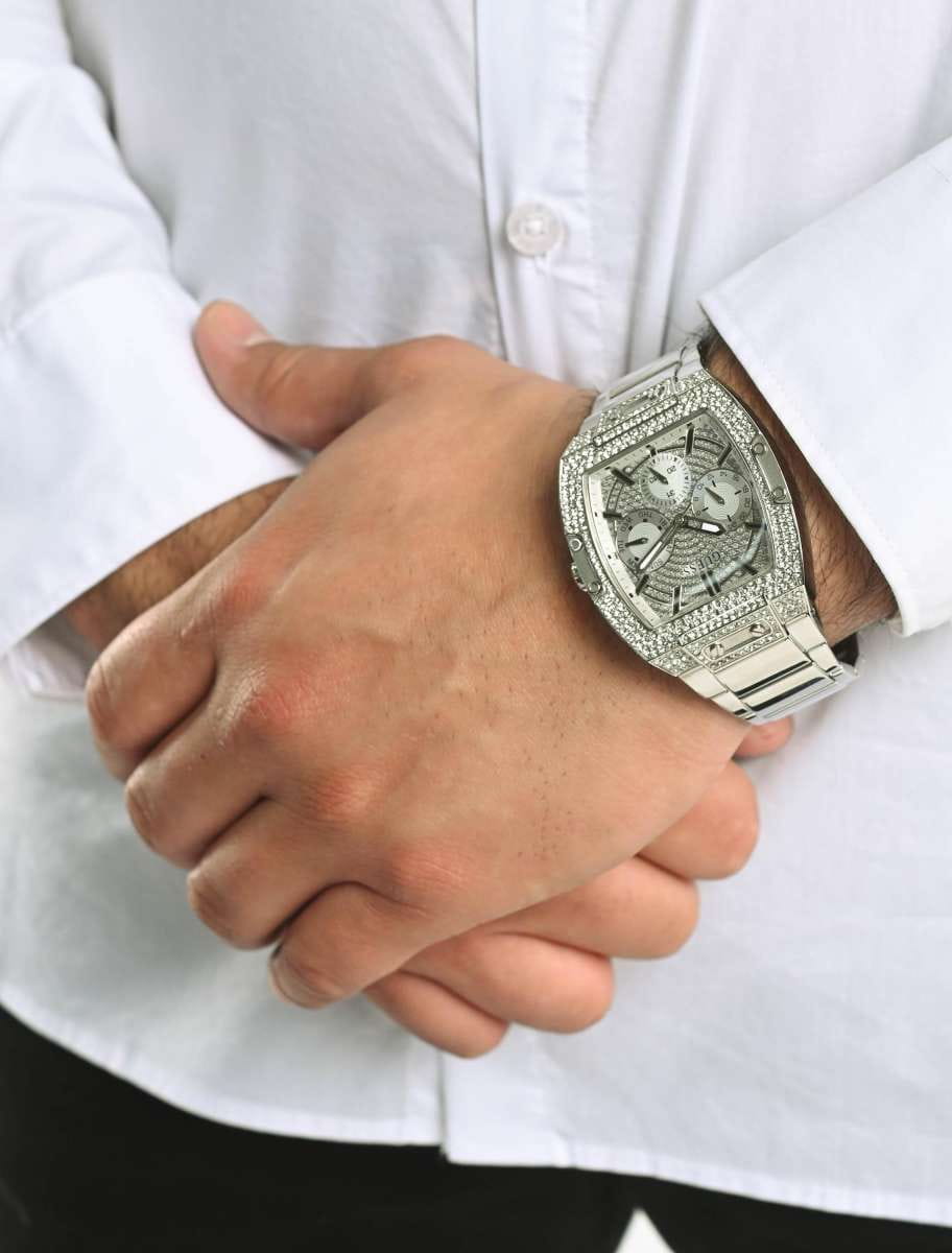 Guess Guess Trend GW0094G1 кварцевые мужские часы часы крупный план серебристый циферблата