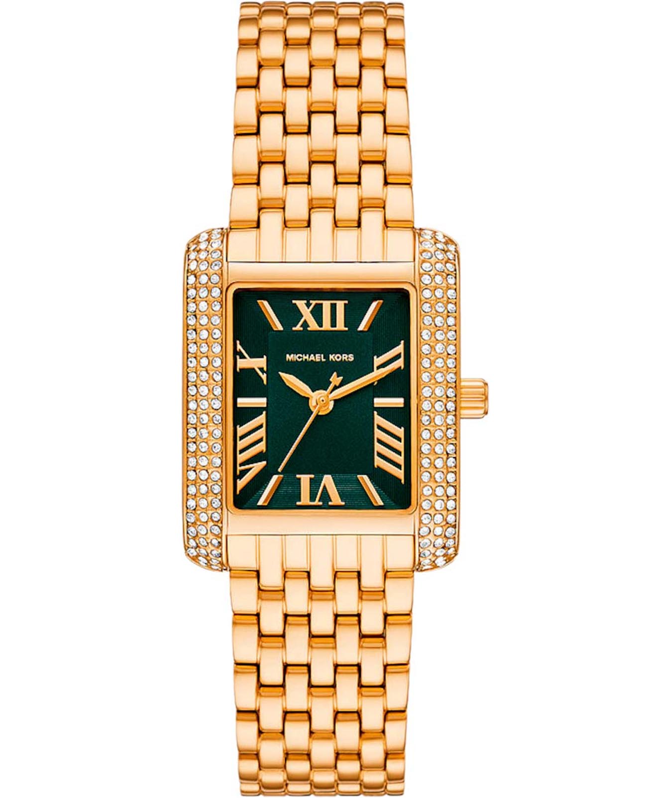 Michael Kors Michael Kors Emery MK4742  MK4742 кварцевые женские часы зеленый циферблат, браслет нержавеющая сталь с pvd-покрытием — вид спереди
