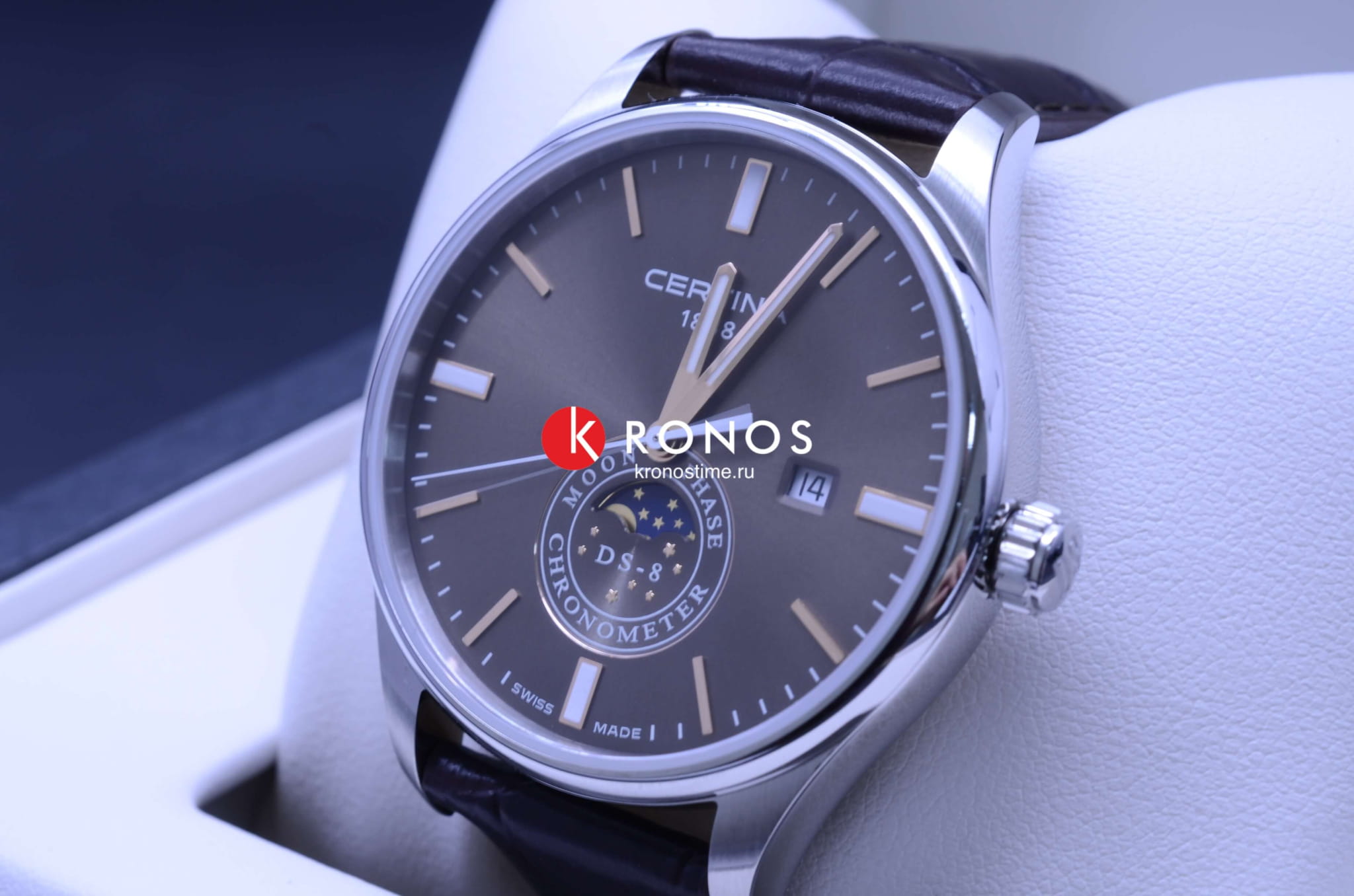 Certina Certina DS-8 Moon Phase C033.457.16.081.00 швейцария наручные мужские часы заводная головка с логотипом Certina