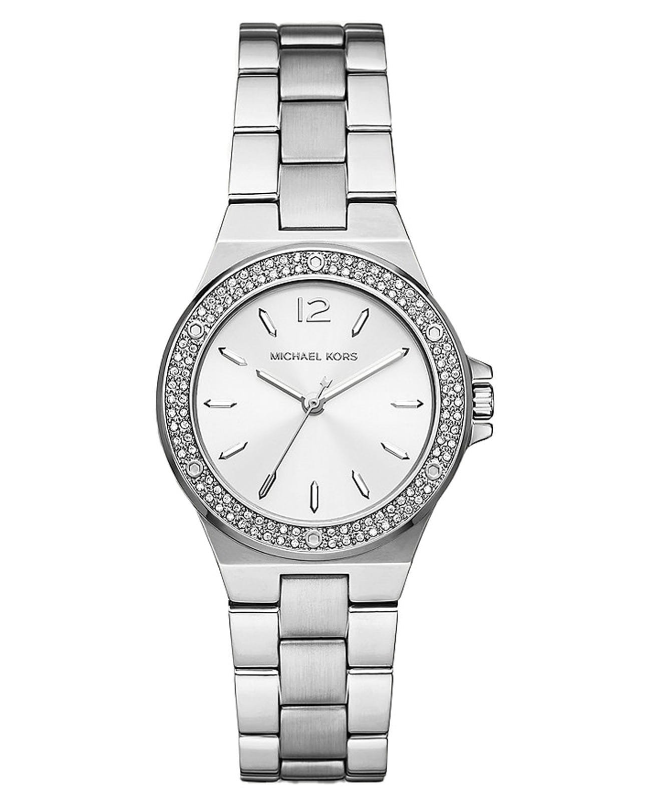 Michael Kors Michael Kors Lennox MK7280  MK7280 кварцевые женские часы белый циферблат, браслет нержавеющая сталь — вид спереди