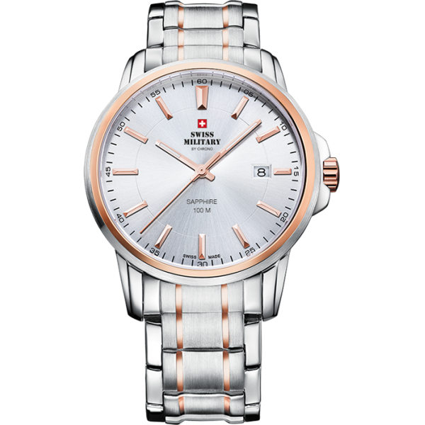 Swiss Military by Chrono Swiss Military by Chrono SM34039.12  SM34039.12  мужские часы  циферблат, браслет  — вид спереди