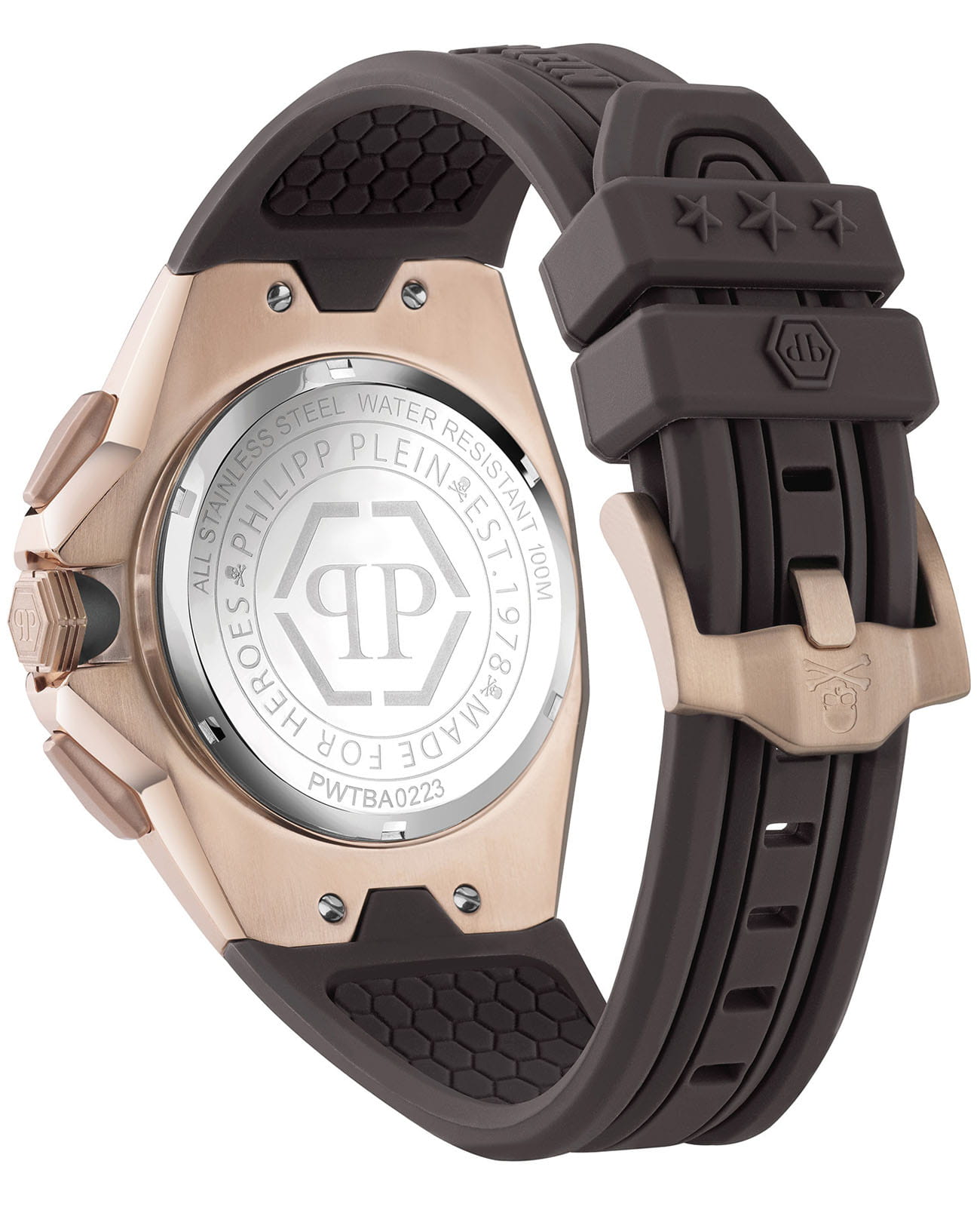 Philipp Plein Philipp Plein Octagon PWTBA0223,  германия мужские часы на браслете силикон боковой вид