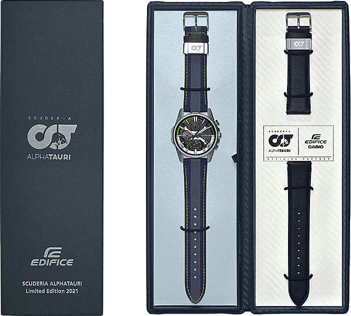 Оригинальная модель Casio Casio Edifice Scuderia Alpha Tauri Limited Edition EQB-1200AT-1A в полной комплектации