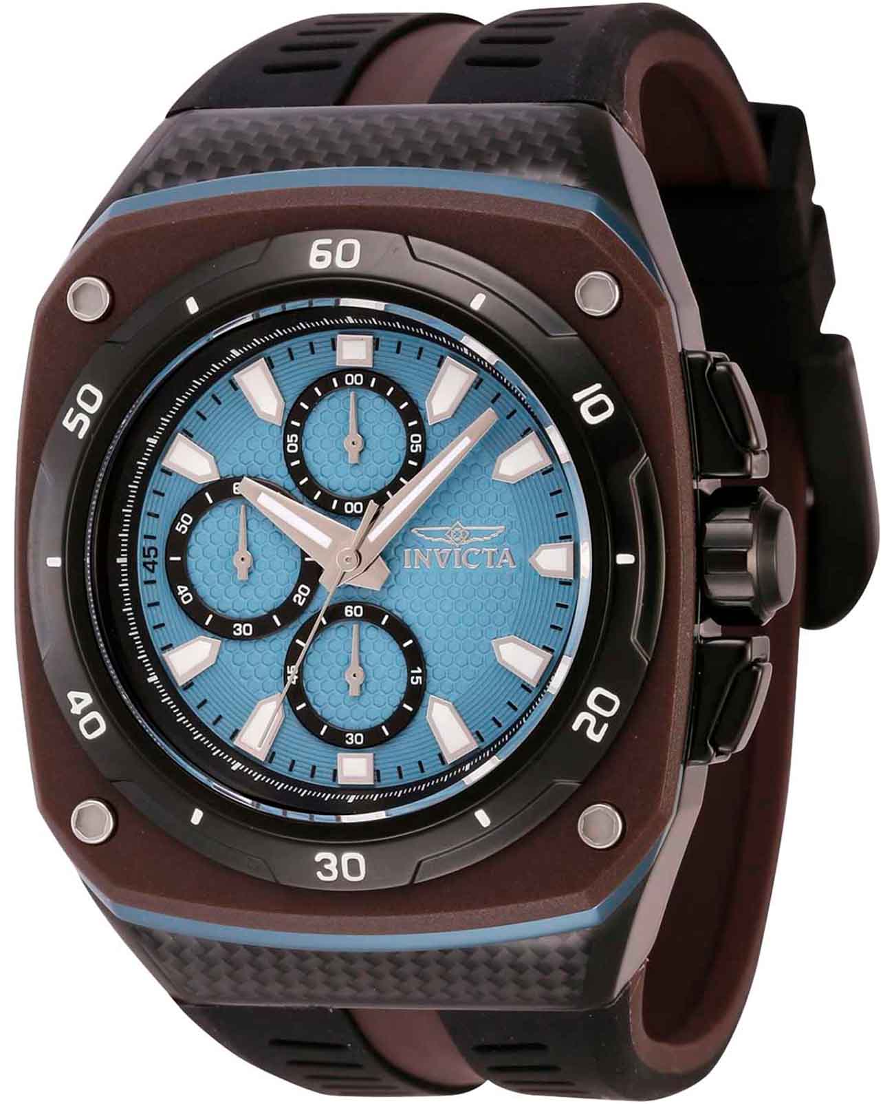 Invicta Invicta Speedway IN46106  IN46106 кварцевые мужские часы голубой циферблат, браслет силикон — вид спереди