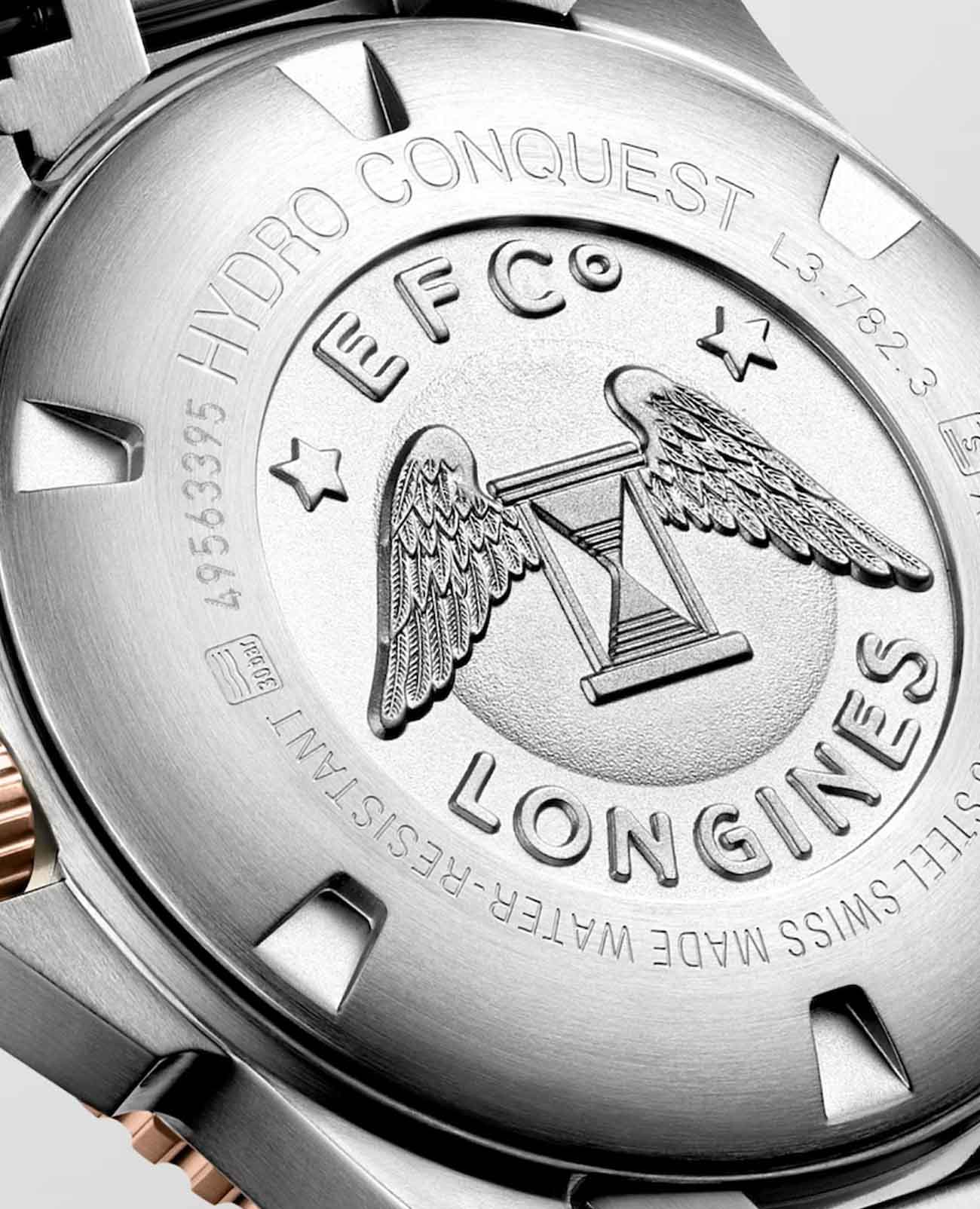 Longines Longines HydroConquest L3.782.3.58.7 механические мужские часы часы крупный план черный циферблата