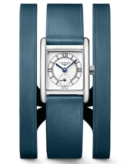 Longines Longines Mini Dolcevita L5.200.4.75.9  L52004759 кварцевые женские часы белый циферблат, браслет кожаный — вид спереди