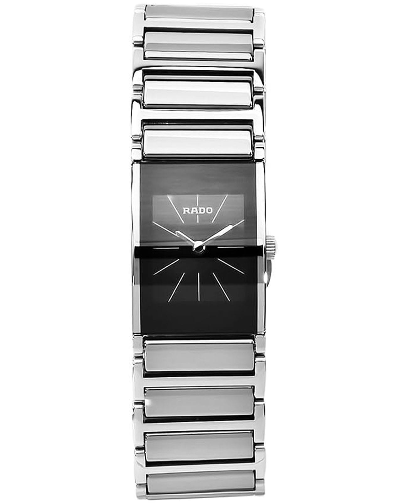 Rado Rado Integral R20786159  R20786159 кварцевые женские часы черный циферблат, браслет сталь + керамические вставки — вид спереди