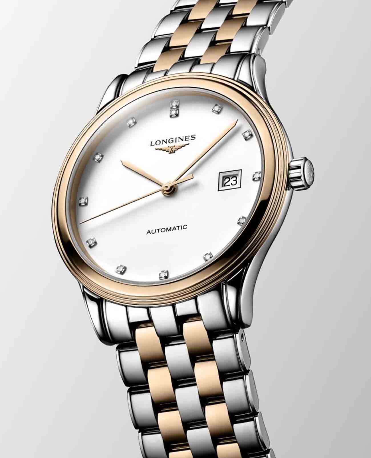 Longines Longines Flagship L4.984.3.99.7, flagship швейцария женские часы на браслете сталь c pvd покрытием боковой вид