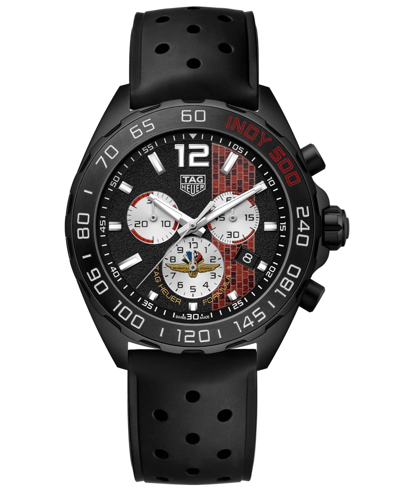 TAG Heuer TAG Heuer Formula 1 CAZ101AD.FT8024  CAZ101AD.FT8024 кварцевые мужские часы черный циферблат, браслет каучук — вид спереди