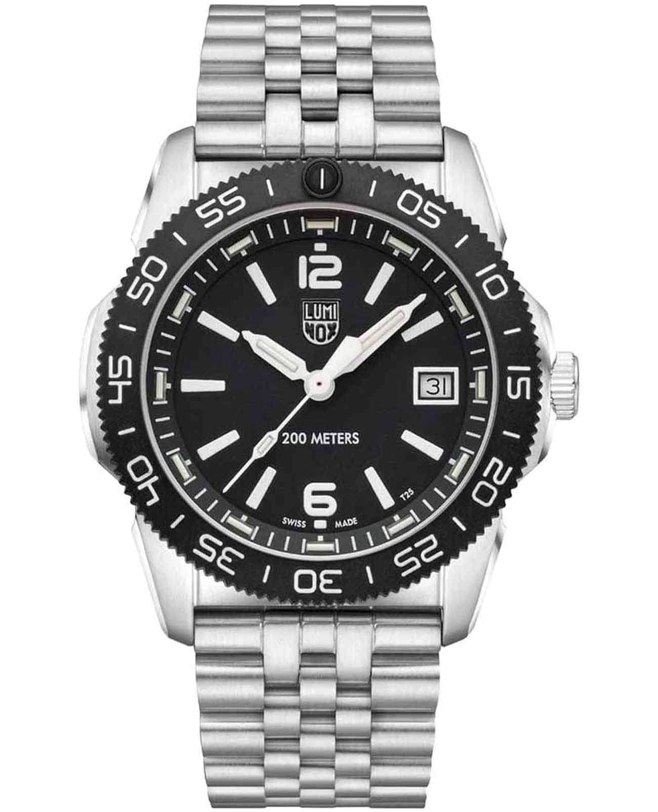 Luminox Luminox Pacific Diver XS.3122M  XS.3122M кварцевые мужские часы черный циферблат, браслет нержавеющая сталь 316l — вид спереди