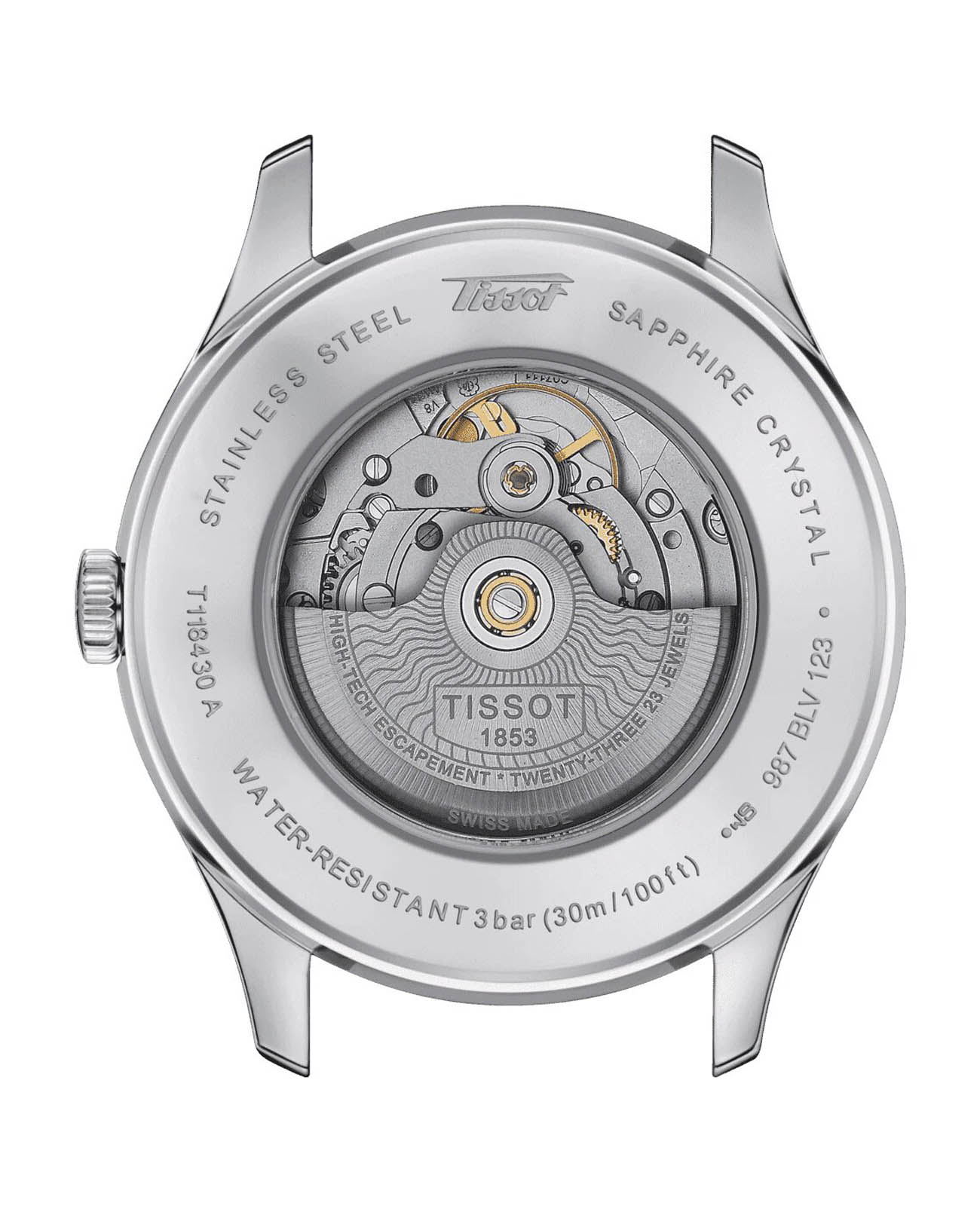 Tissot Tissot Heritage Visodate Powermatic 80 T118.430.11.271.00, t-heritage швейцария мужские часы на браслете нержавеющая сталь боковой вид