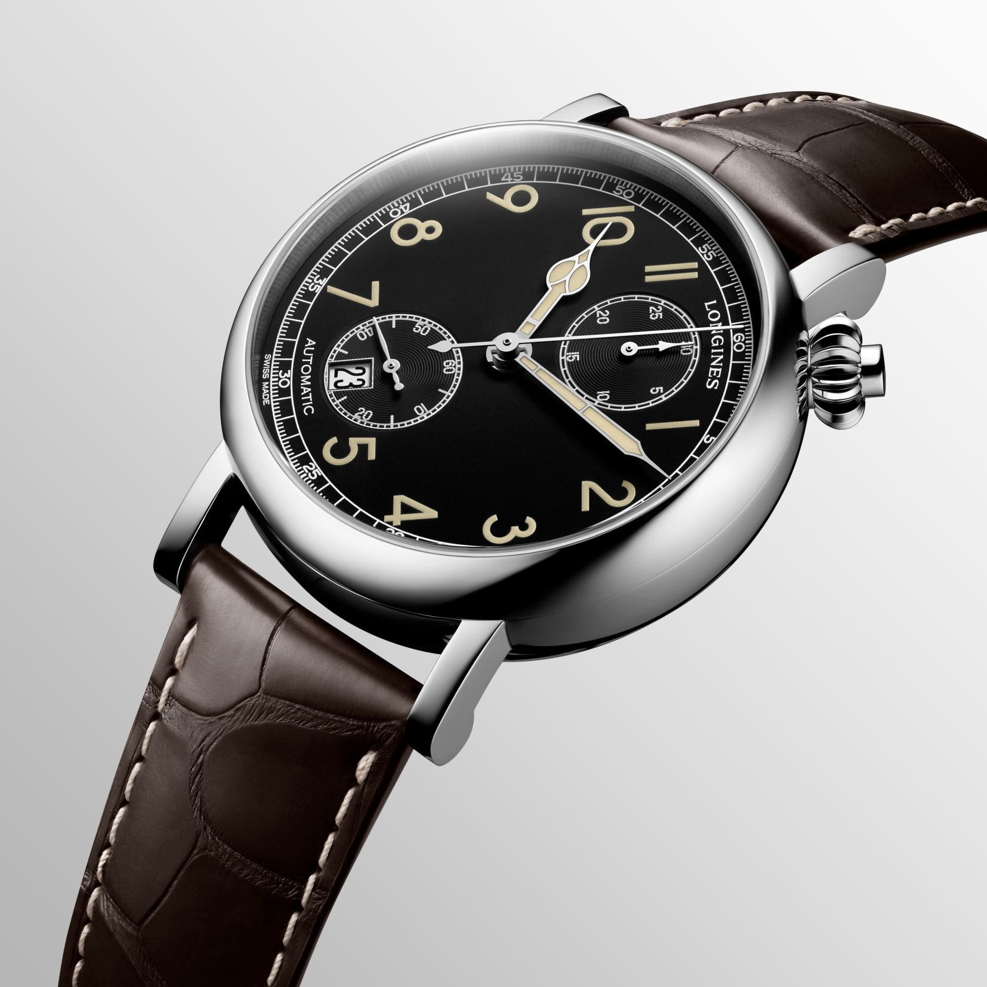 Longines Longines Avigation Watch Type A-7 1935 L2.812.4.53.2, heritage швейцария мужские часы на браслете кожаный боковой вид