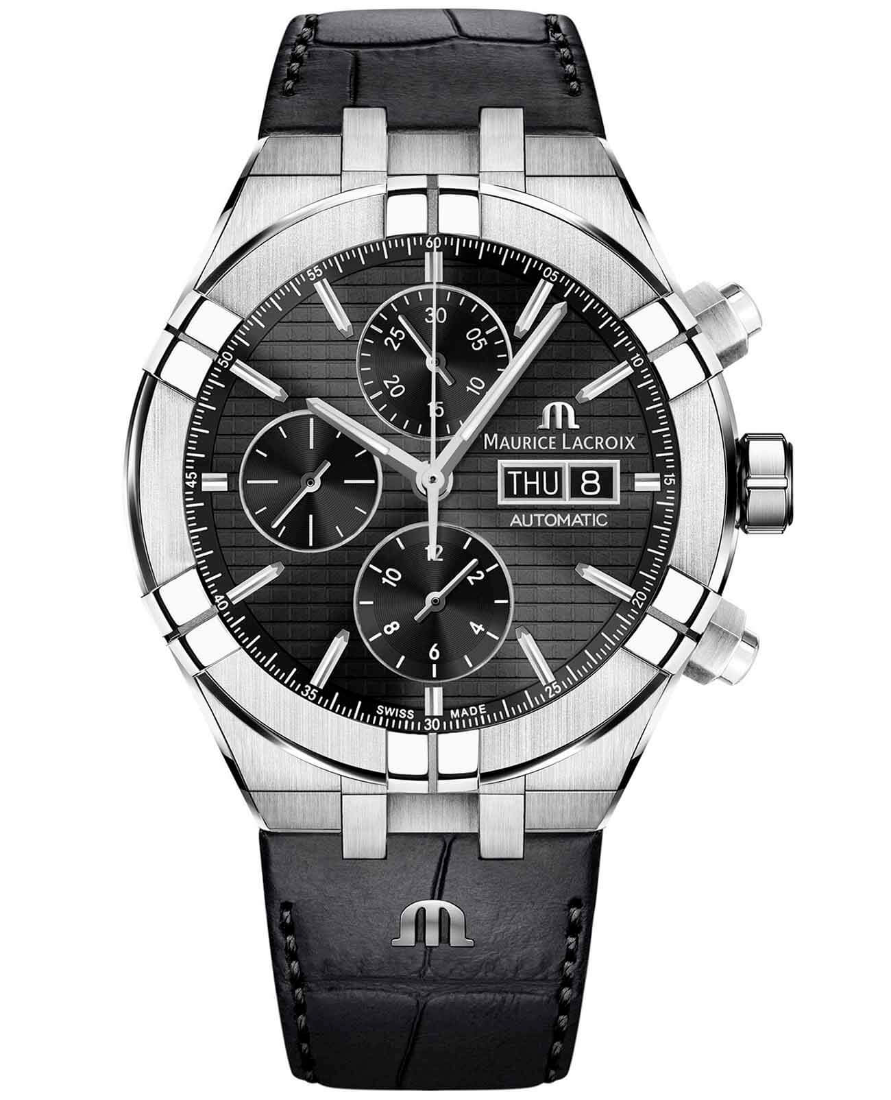Maurice Lacroix Maurice Lacroix Aikon Automatic Chronograph AI6038-SS00B-330-2, aikon швейцария мужские часы на браслете каучук боковой вид