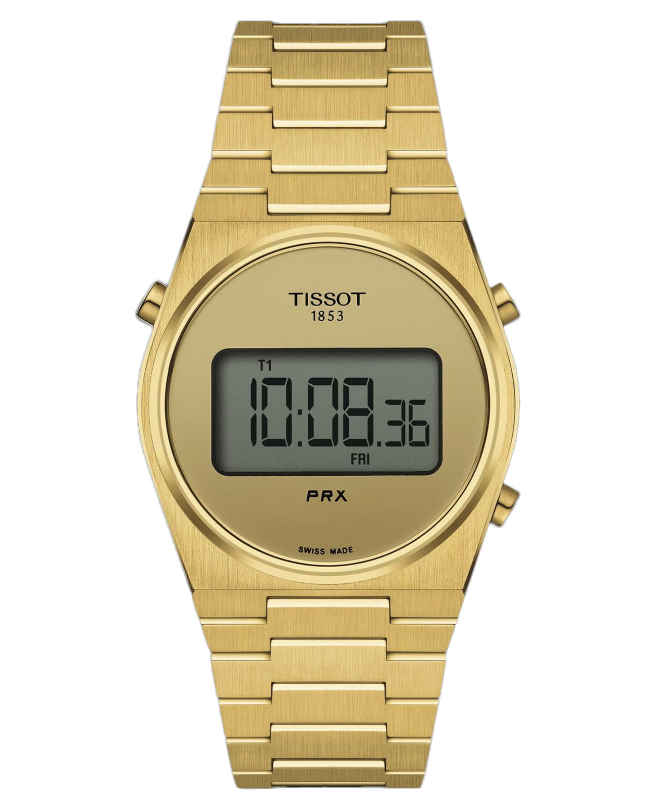 Tissot Tissot PRX Digital T137.263.33.020.00  T1372633302000 кварцевые мужские часы  циферблат, браслет нержавеющая сталь с pvd-покрытием — вид спереди