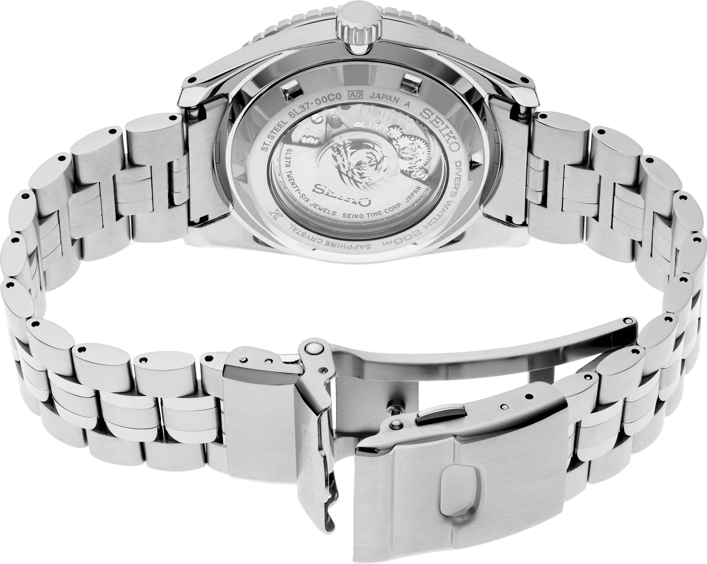 Seiko Seiko Prospex Marinemaster SJE119, prospex япония мужские часы на браслете нержавеющая сталь боковой вид