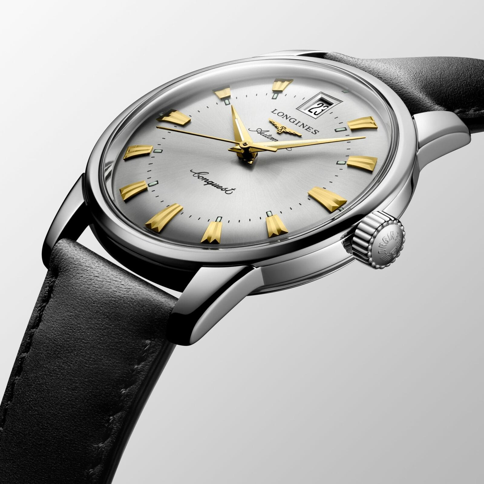 Longines Longines Heritage L1.611.4.75.2, heritage швейцария женские часы на браслете кожаный боковой вид
