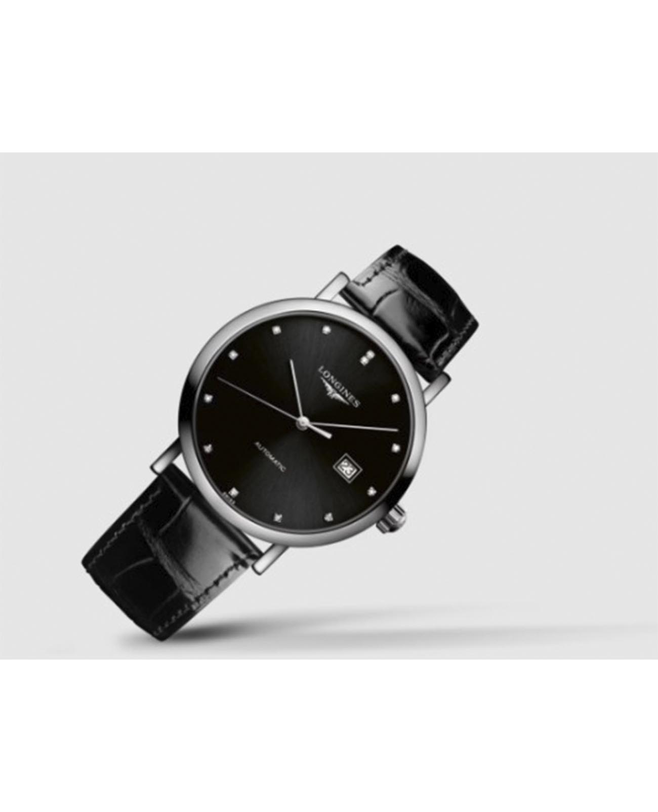 Longines Longines Elegant Collection L4.910.4.57.2, elegant collection швейцария женские часы на браслете кожаный боковой вид