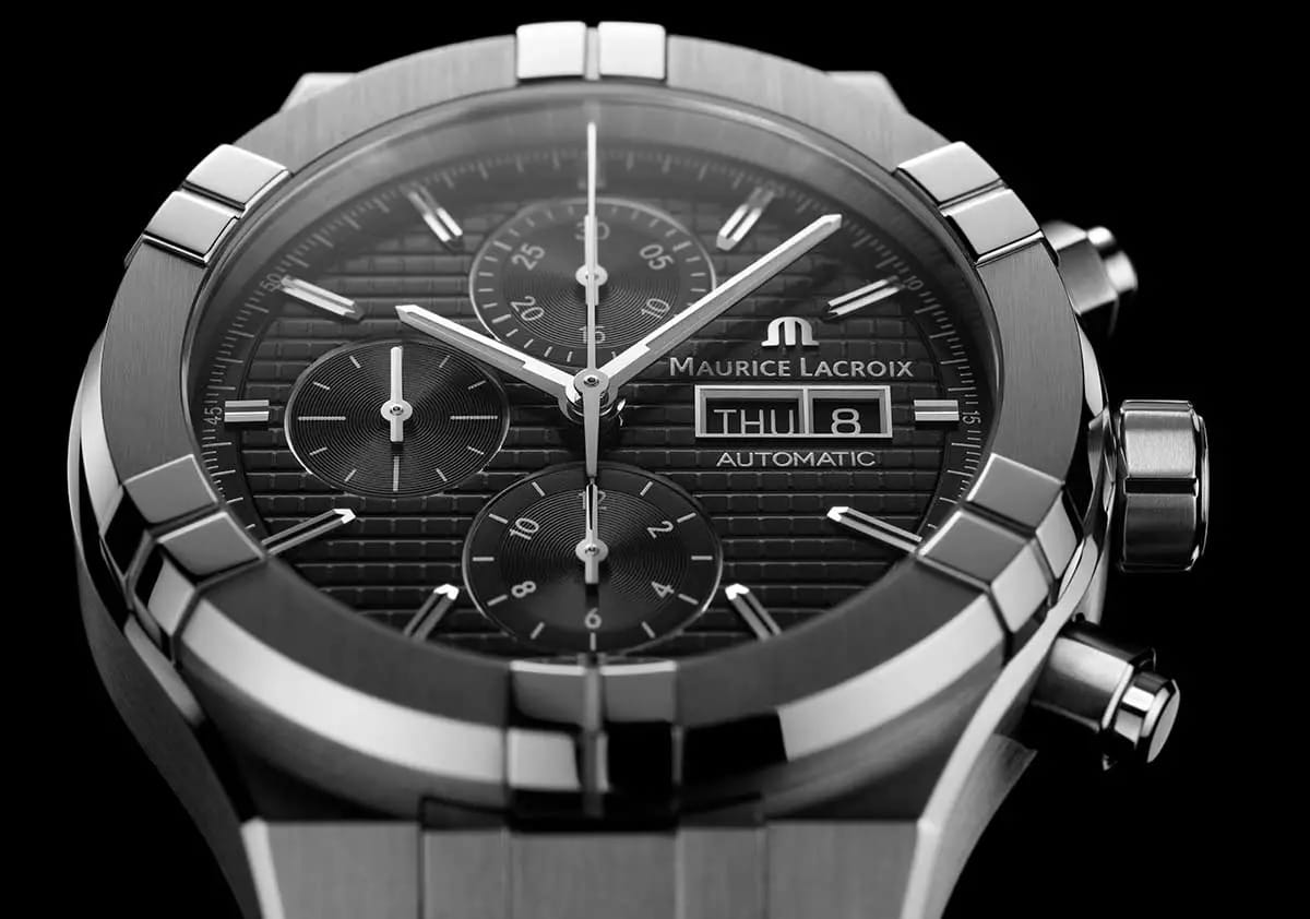 Оригинальные часы Maurice Lacroix Maurice Lacroix Aikon Automatic Chronograph AI6038-SS00B-330-2 механические калибр механизма ml112 общий вид