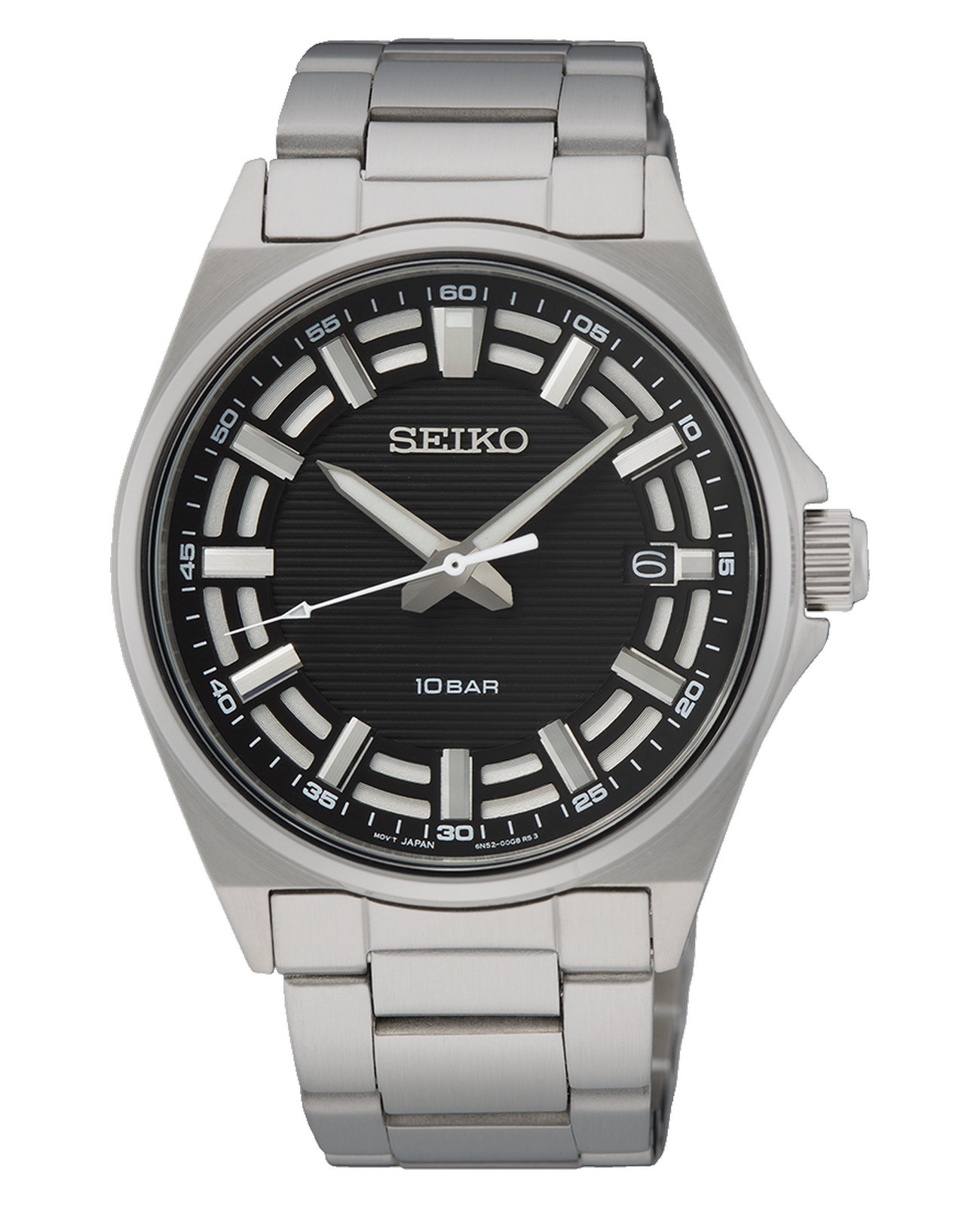 Seiko Seiko Conceptual Series Sports SUR505P1  SUR505P1 кварцевые мужские часы черный циферблат, браслет нержавеющая сталь — вид спереди