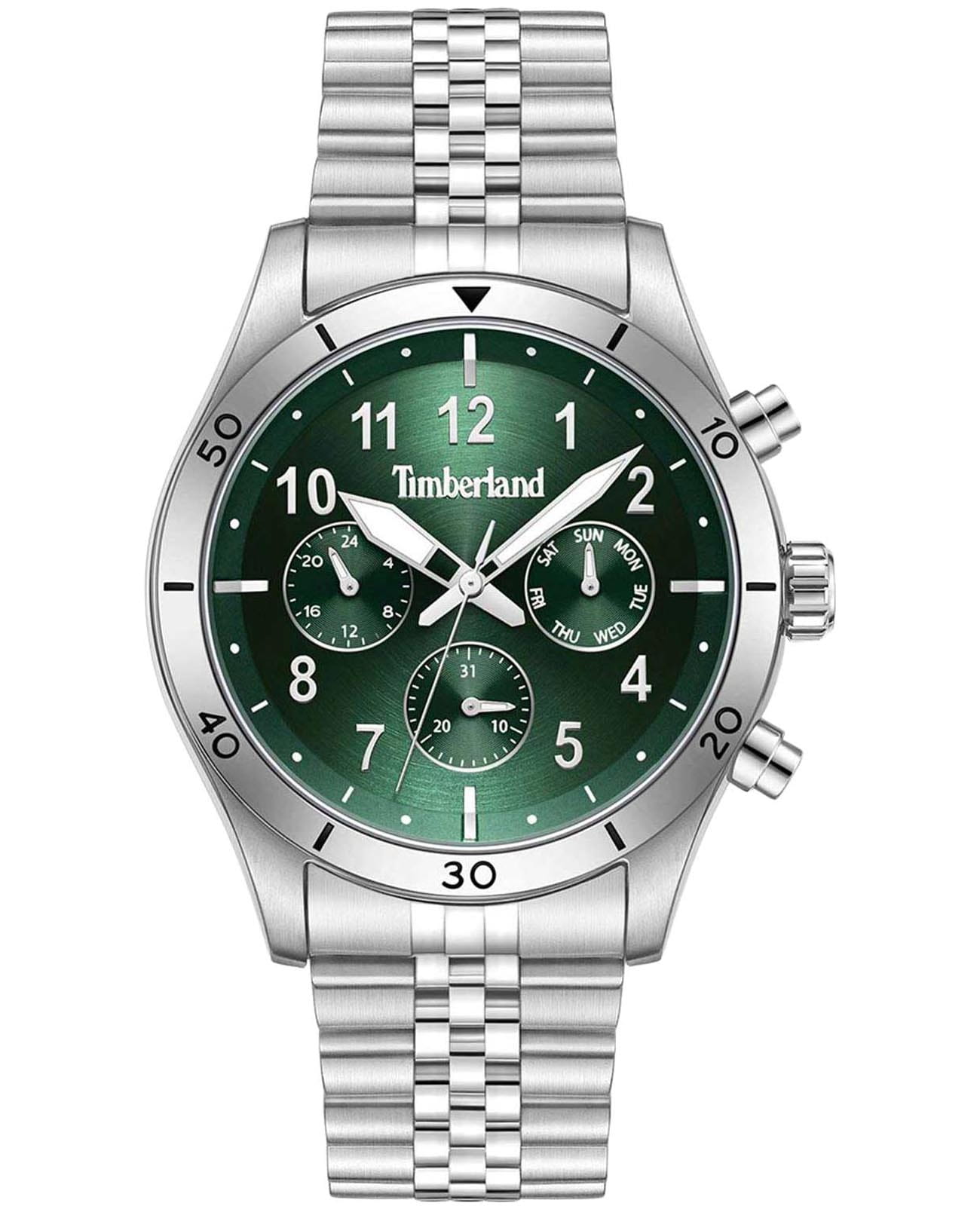 Timberland Timberland Ashmont TDWGK0054702  TDWGK0054702 кварцевые мужские часы зеленый циферблат, браслет нержавеющая сталь — вид спереди