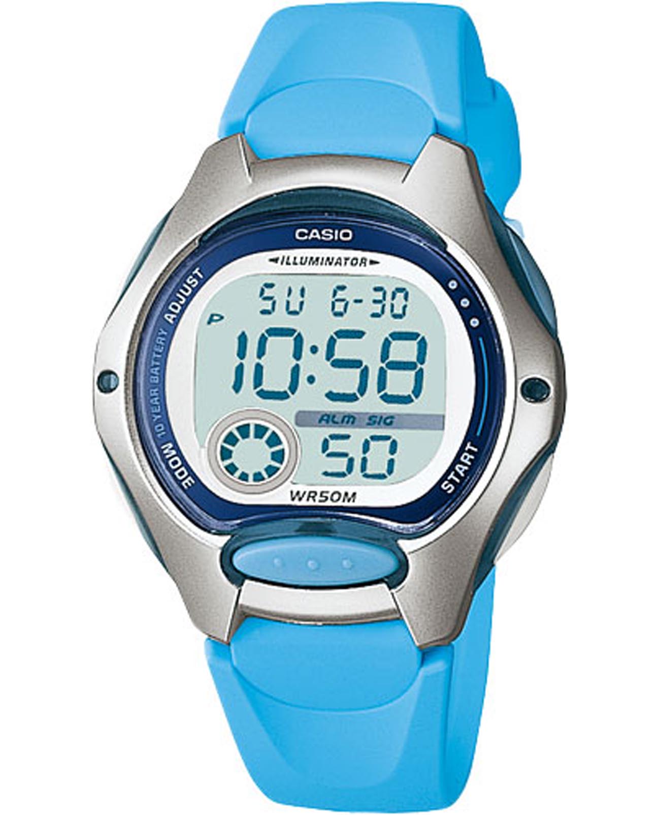 Casio Casio Collection LW-200-2BVDF (LW-200-2B)  LW-200-2B кварцевые женские часы серый циферблат, браслет пластик — вид спереди