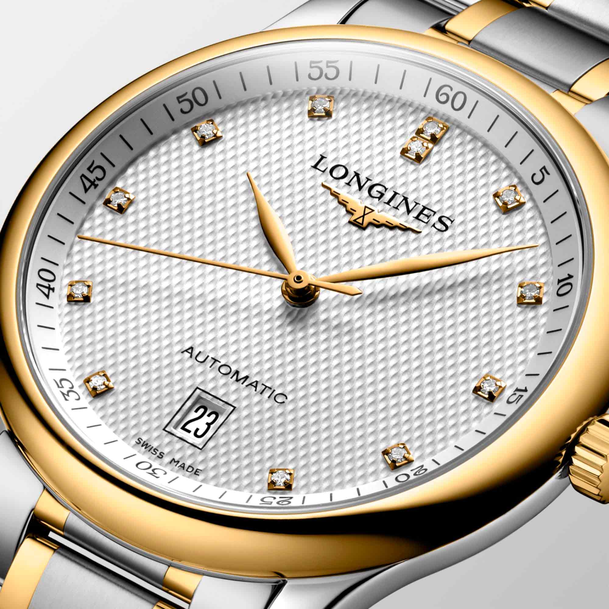 Longines Longines Master Collection L2.628.5.77.7 механические женские часы часы крупный план белый циферблата