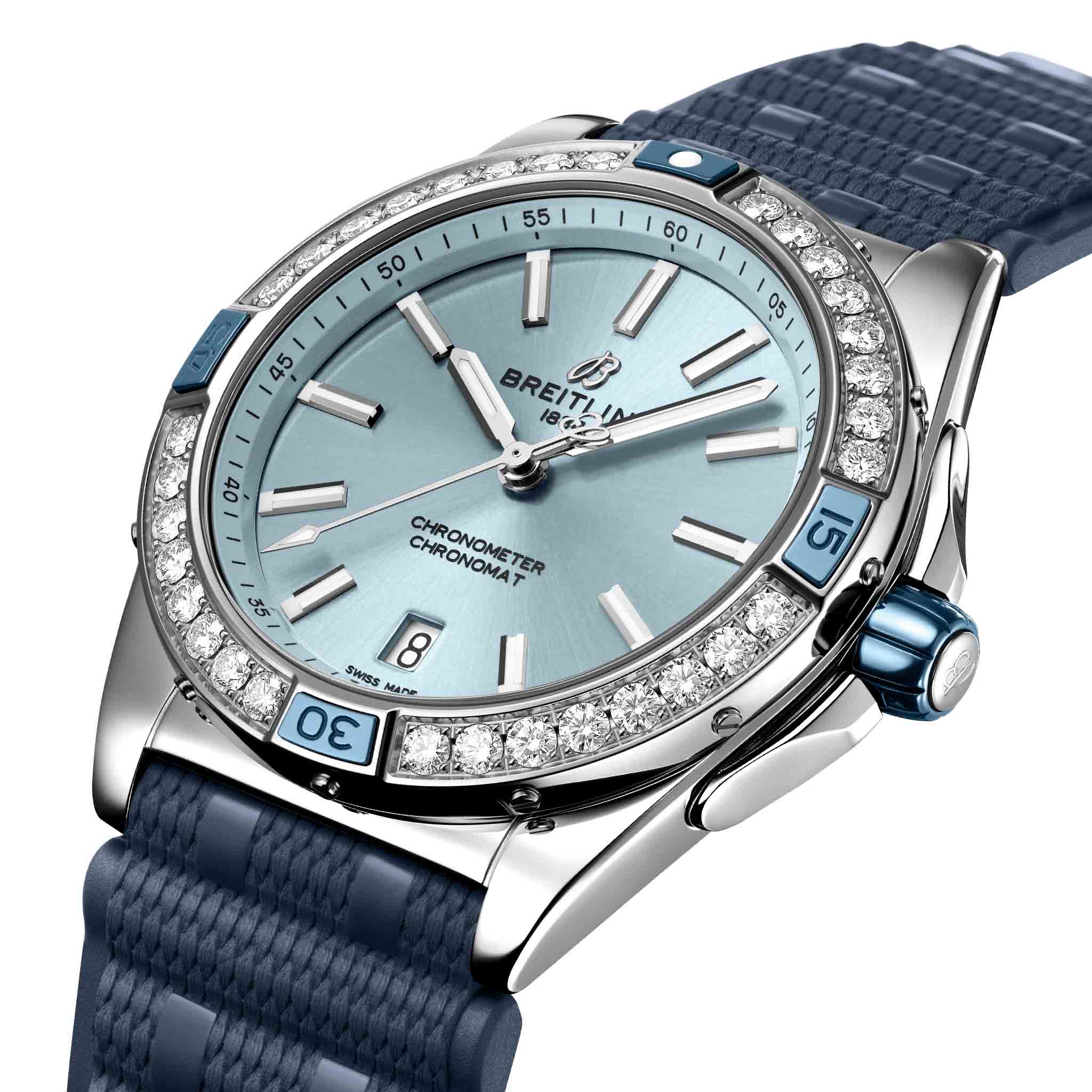 Breitling Breitling Super Chronomat Automatic 38 A17356531C1S1 женские часы голубой циферблат на запястье