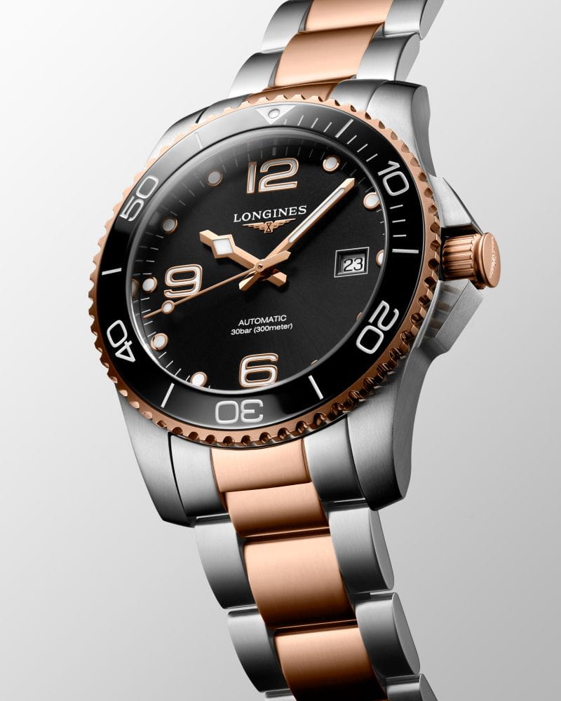 Longines Longines HydroConquest L3.781.3.58.7 механические мужские часы часы крупный план черный циферблата